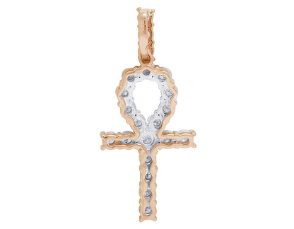 1.5 Inch Lab Grown Diamond Miracle Set Ankh Cross Pendant