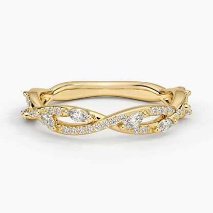 0.15CTW Lab Grown Diamond Twisted Unique Wedding Band