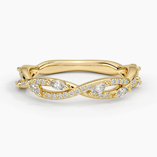 0.15CTW Lab Grown Diamond Twisted Unique Wedding Band