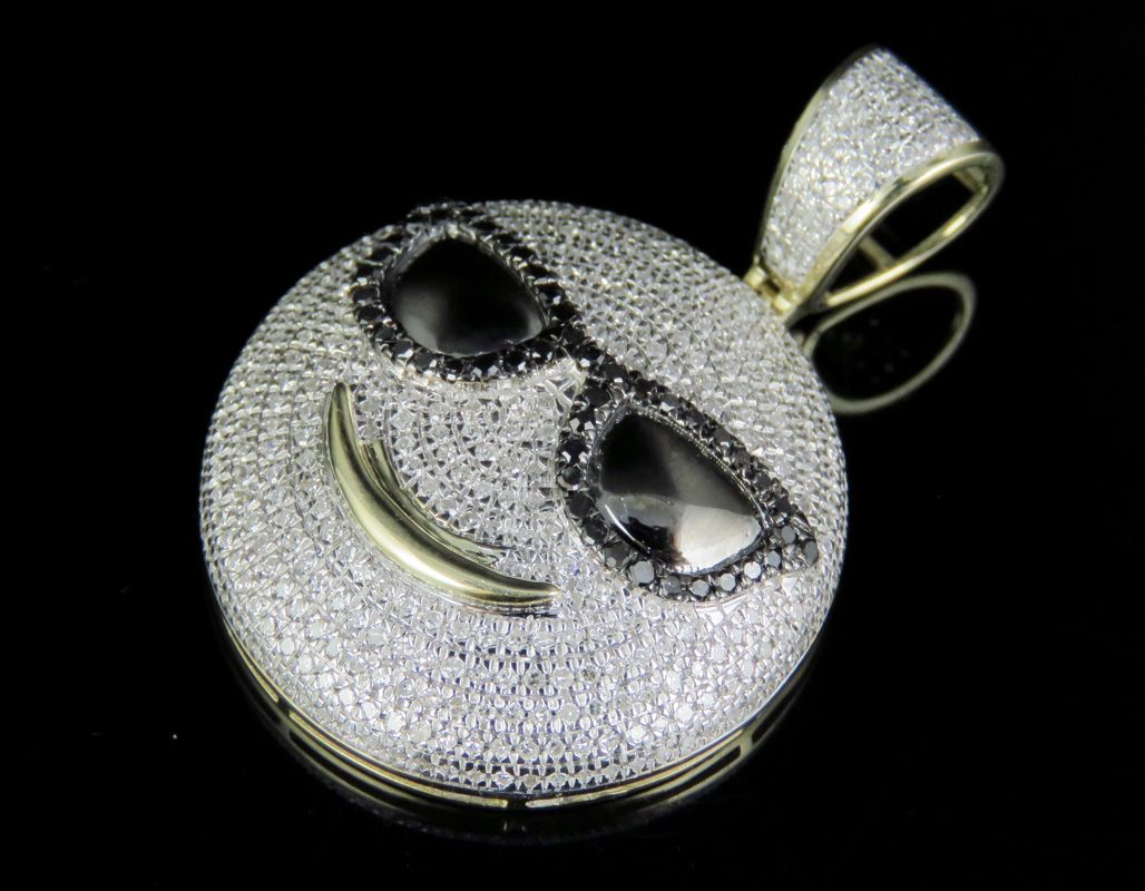 Lab Grown Diamond 10K Gold Sunglasses Emoji Pendant