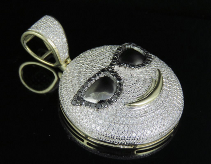 Lab Grown Diamond 10K Gold Sunglasses Emoji Pendant