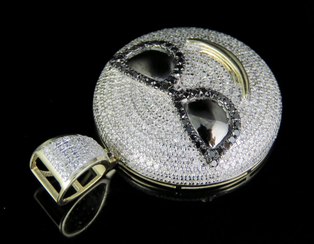 Lab Grown Diamond 10K Gold Sunglasses Emoji Pendant