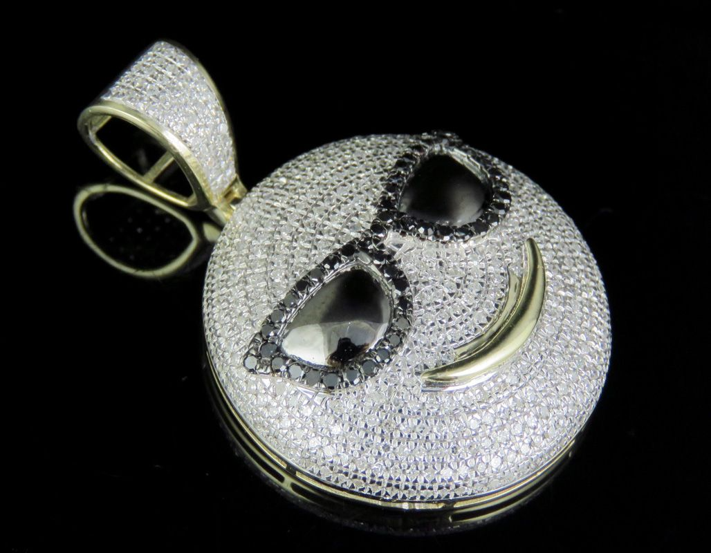 Lab Grown Diamond 10K Gold Sunglasses Emoji Pendant
