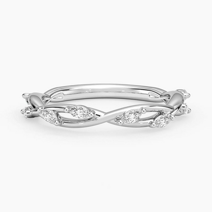 0.26CTW Marquise Cut Lab Grown Diamond Twisted Wedding Band