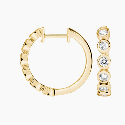 3/4 CTW Lab Grown Diamond Bezel Hoop Earrings