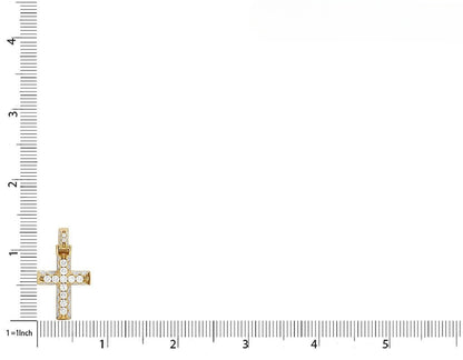 2 Inch Lab Grown Diamond Pyramid Prong Cross Pendant