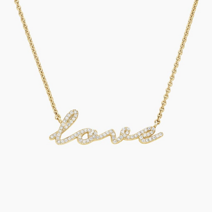 Lab Grown Diamond Script Love Pendant