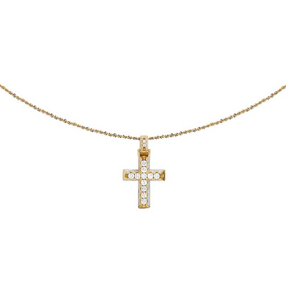 2 Inch Lab Grown Diamond Pyramid Prong Cross Pendant