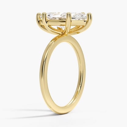 3Ct Marquise Lab Grown Diamond Gold Solitaire Ring