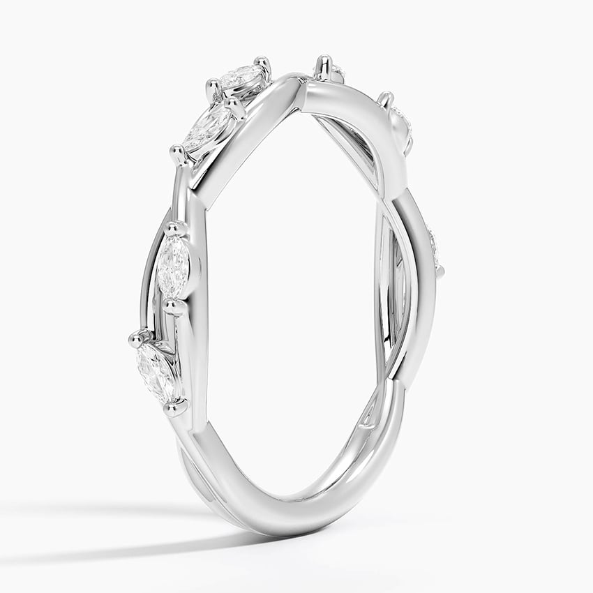 0.26CTW Marquise Cut Lab Grown Diamond Twisted Wedding Band
