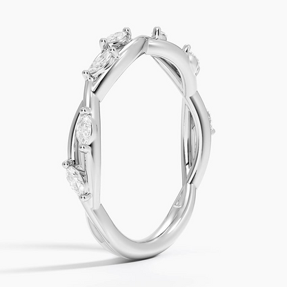0.26CTW Marquise Cut Lab Grown Diamond Twisted Wedding Band