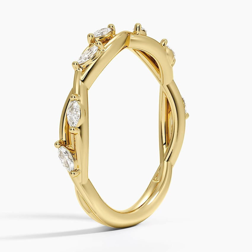 0.26CTW Marquise Cut Lab Grown Diamond Twisted Wedding Band