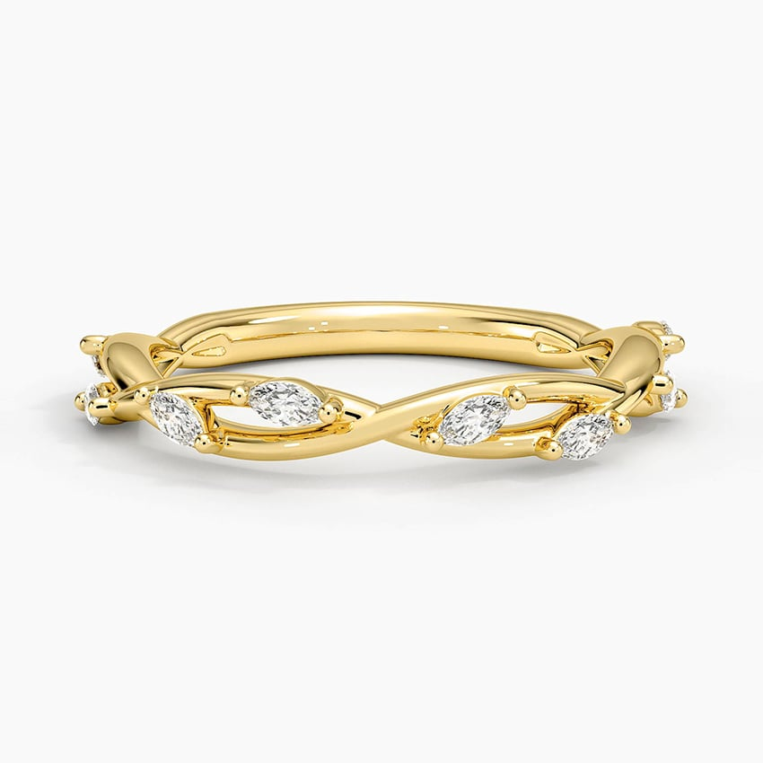 0.26CTW Marquise Cut Lab Grown Diamond Twisted Wedding Band