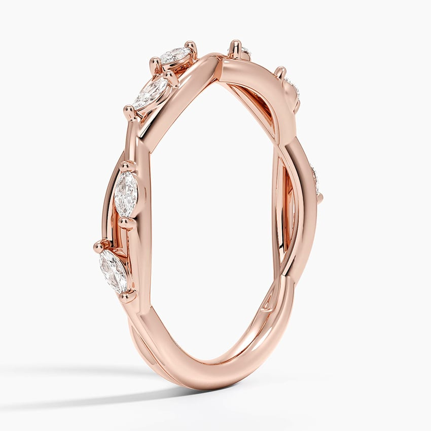 0.26CTW Marquise Cut Lab Grown Diamond Twisted Wedding Band