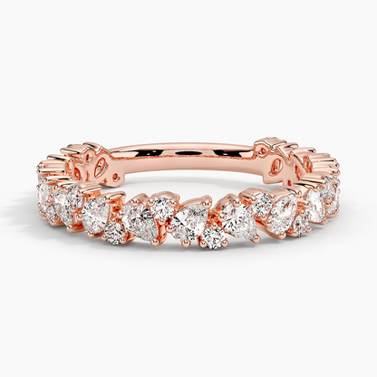 Pear and Round Cut 3/4 Eternity Lab Grown Diamond Band