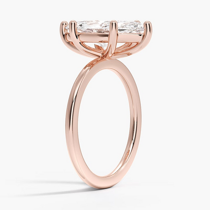 3Ct Marquise Lab Grown Diamond Gold Solitaire Ring