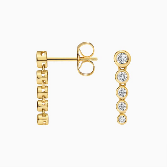 1/4 CTW Bezel Lab Grown Diamond Tennis Earrings