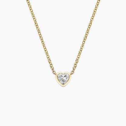 1/4 CTW Lab Grown Diamond Heart Bezel Solitaire Pendant