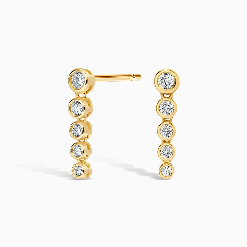 1/4 CTW Bezel Lab Grown Diamond Tennis Earrings