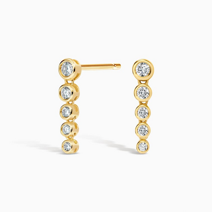 1/4 CTW Bezel Lab Grown Diamond Tennis Earrings