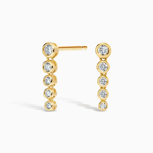 1/4 CTW Bezel Lab Grown Diamond Tennis Earrings