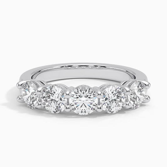1.46CTW Round Five Stone Lab Grown Diamond Wedding Ring For Women