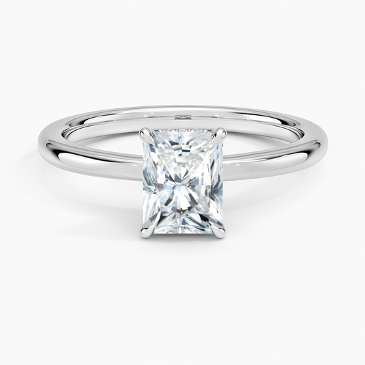 1CT Radiant Lab Grown Diamond Solitaire Ring