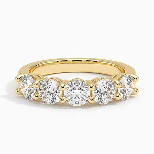 1.46CTW Round Five Stone Lab Grown Diamond Wedding Ring For Women