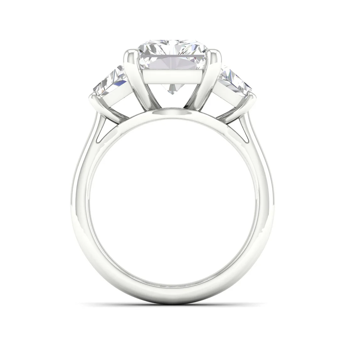 5.25 CTW Emerald Lab Grown Diamond Three Stone Ring