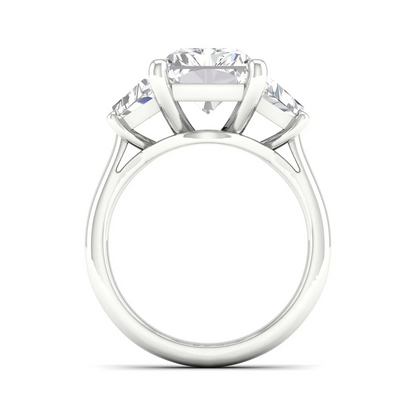 5.25 CTW Emerald Lab Grown Diamond Three Stone Ring