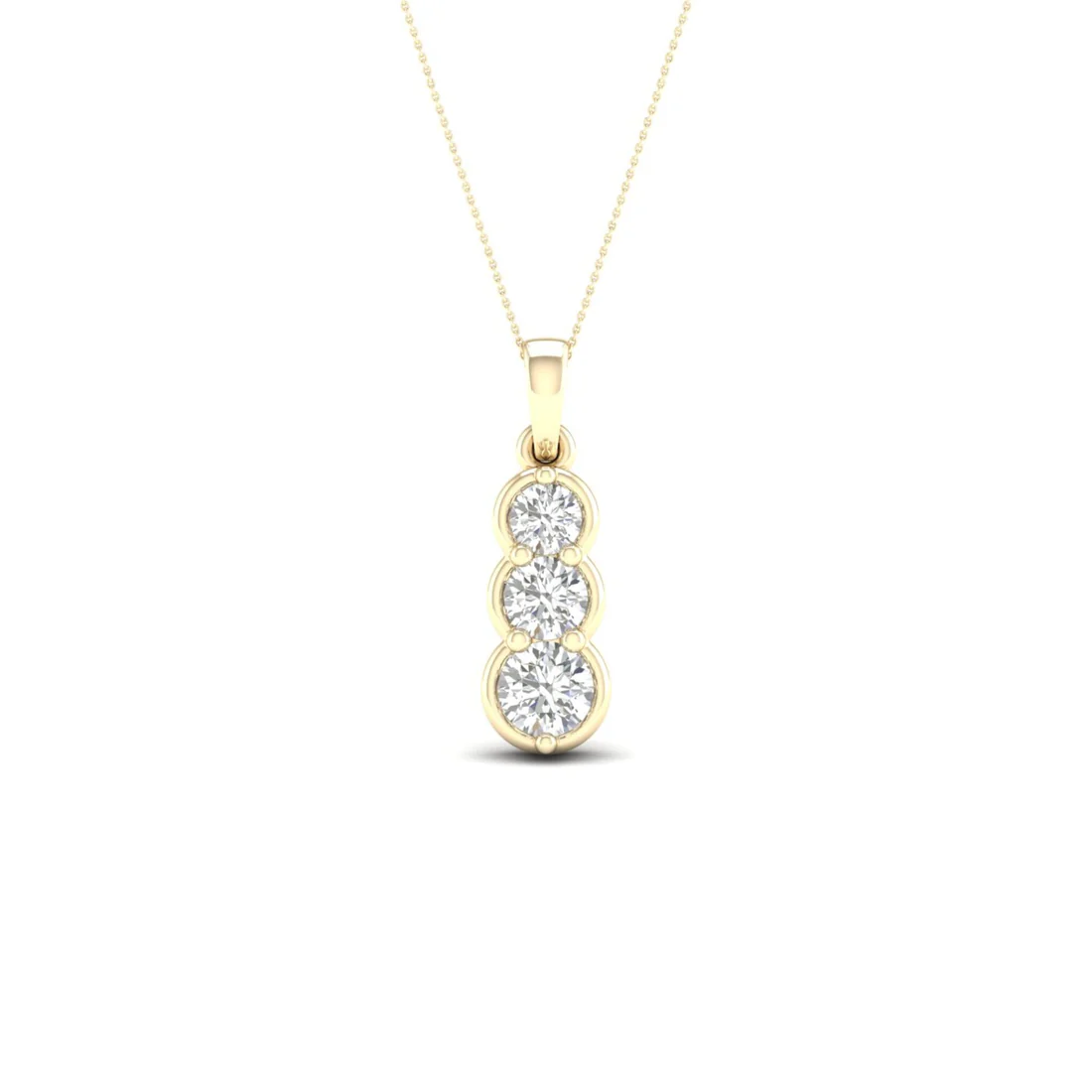 0.50 CTW Lab Grown Diamond Three Stone Pendant