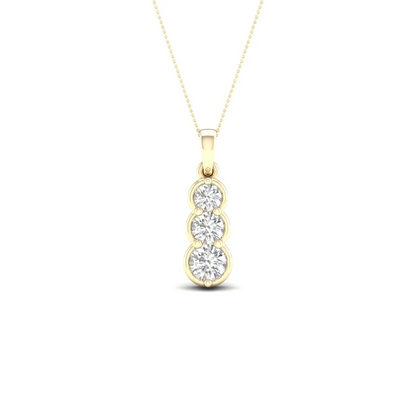 0.50 CTW Lab Grown Diamond Three Stone Pendant