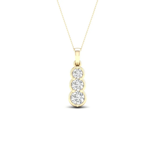 0.50 CTW Lab Grown Diamond Three Stone Pendant