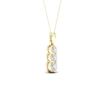 0.50 CTW Lab Grown Diamond Three Stone Pendant
