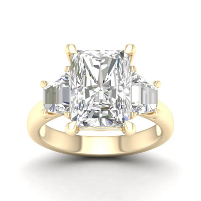 5.25 CTW Emerald Lab Grown Diamond Three Stone Ring