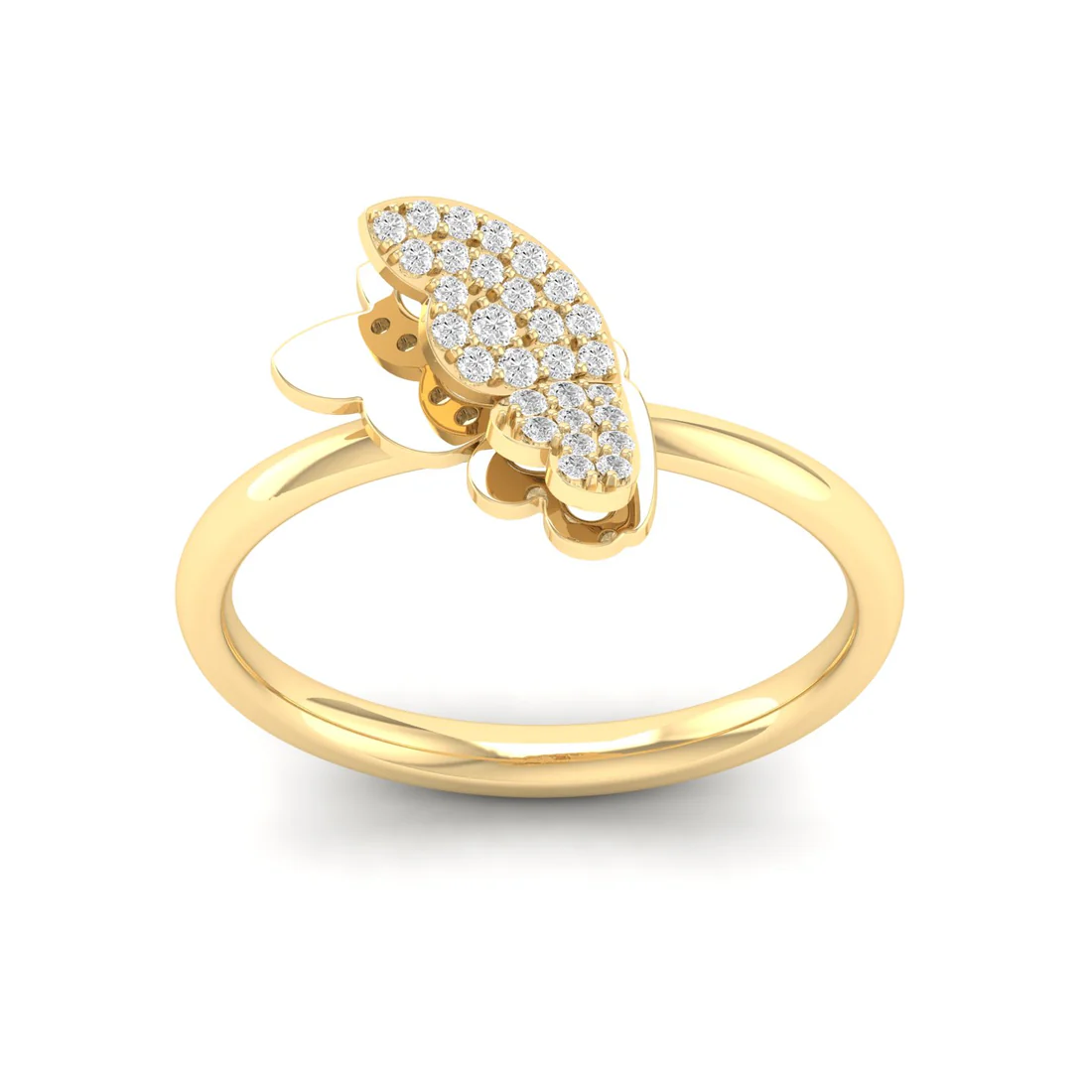 0.15Ctw Lab Grown Diamond Flying Butterfly Ring