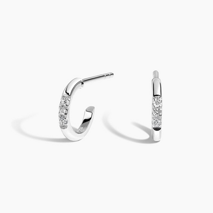 0.04 CT Lab Grown Diamond Huggie Earrings