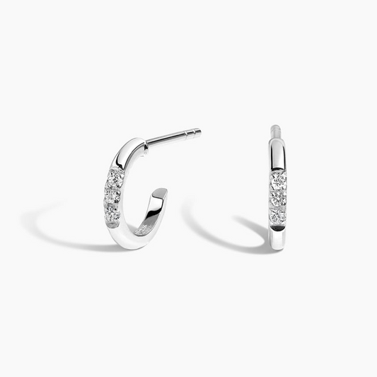 0.04 CT Lab Grown Diamond Huggie Earrings