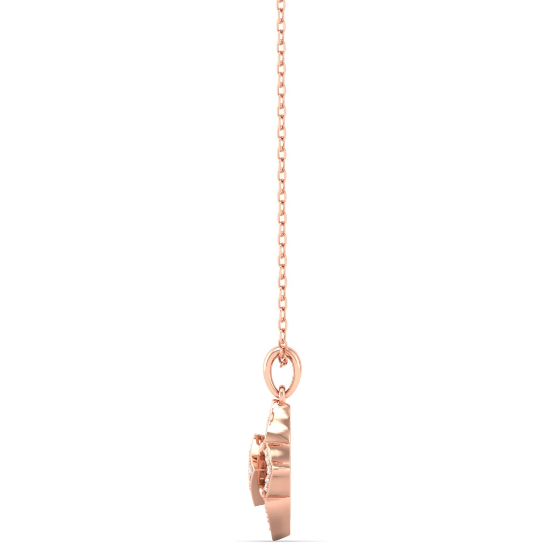 0.12CTW Lab Grown Diamond Pave Set Floral Pendant