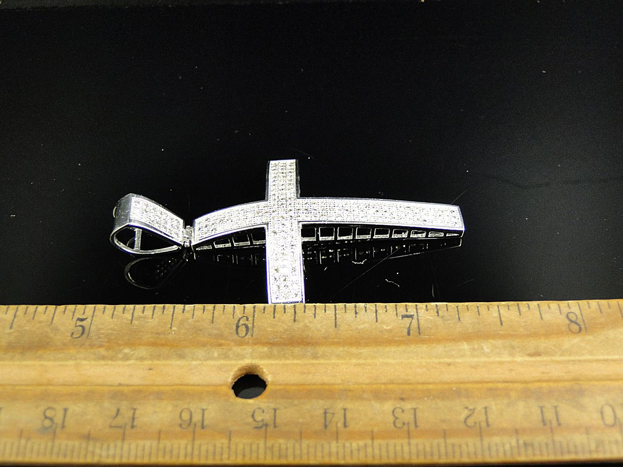 Fully Iced Out 10K Lab Grown Diamond Dome Cross Pendant