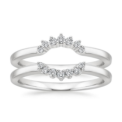 White Gold 0.14CTW Round Cut Lab Grown Diamond Stacked Wedding Rings