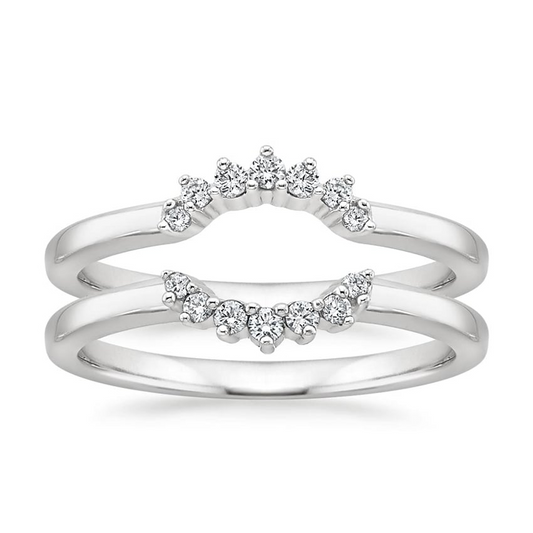 White Gold 0.14CTW Round Cut Lab Grown Diamond Stacked Wedding Rings