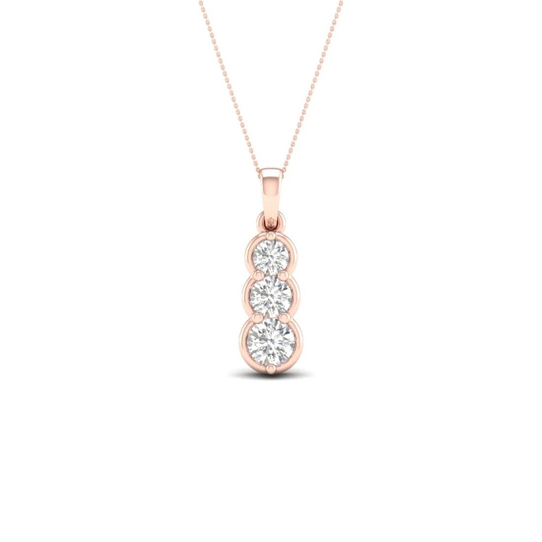 0.50 CTW Lab Grown Diamond Three Stone Pendant