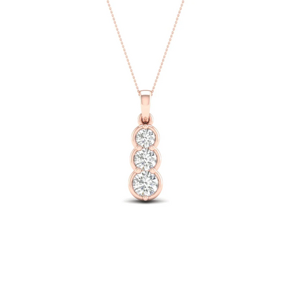 0.50 CTW Lab Grown Diamond Three Stone Pendant