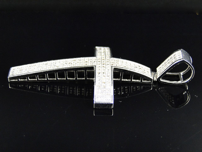 Fully Iced Out 10K Lab Grown Diamond Dome Cross Pendant