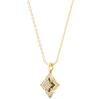 0.12CTW Lab Grown Diamond Pave Set Floral Pendant