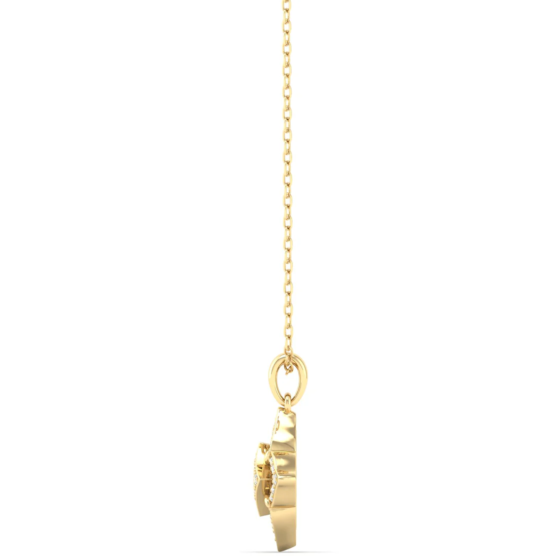 0.12CTW Lab Grown Diamond Pave Set Floral Pendant