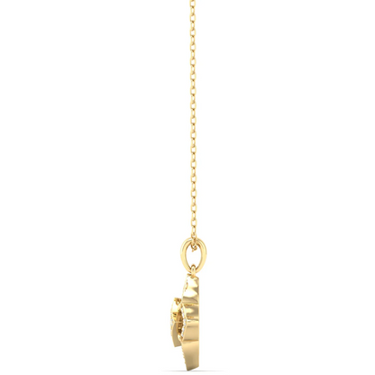 0.12CTW Lab Grown Diamond Pave Set Floral Pendant