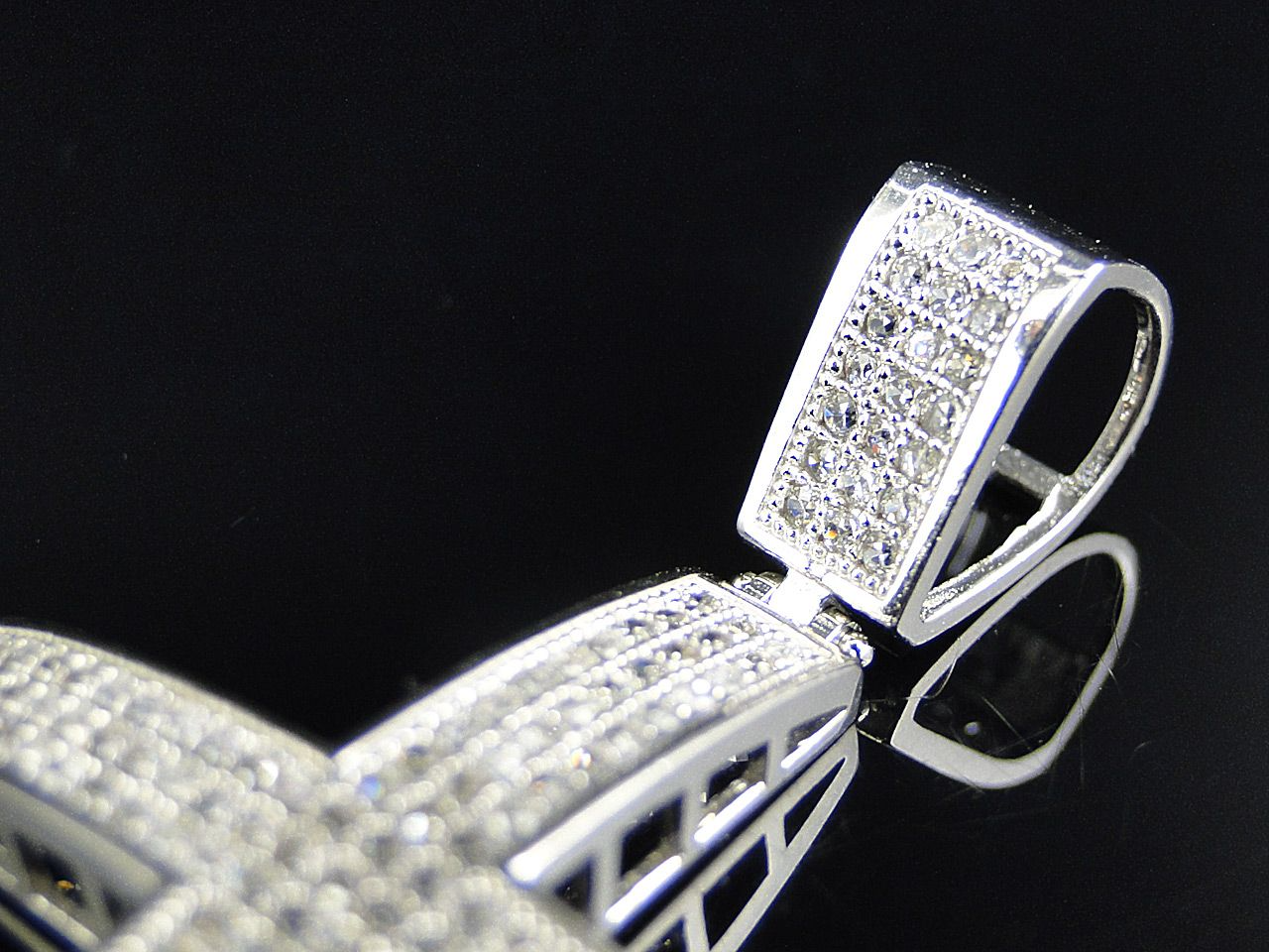 Fully Iced Out 10K Lab Grown Diamond Dome Cross Pendant