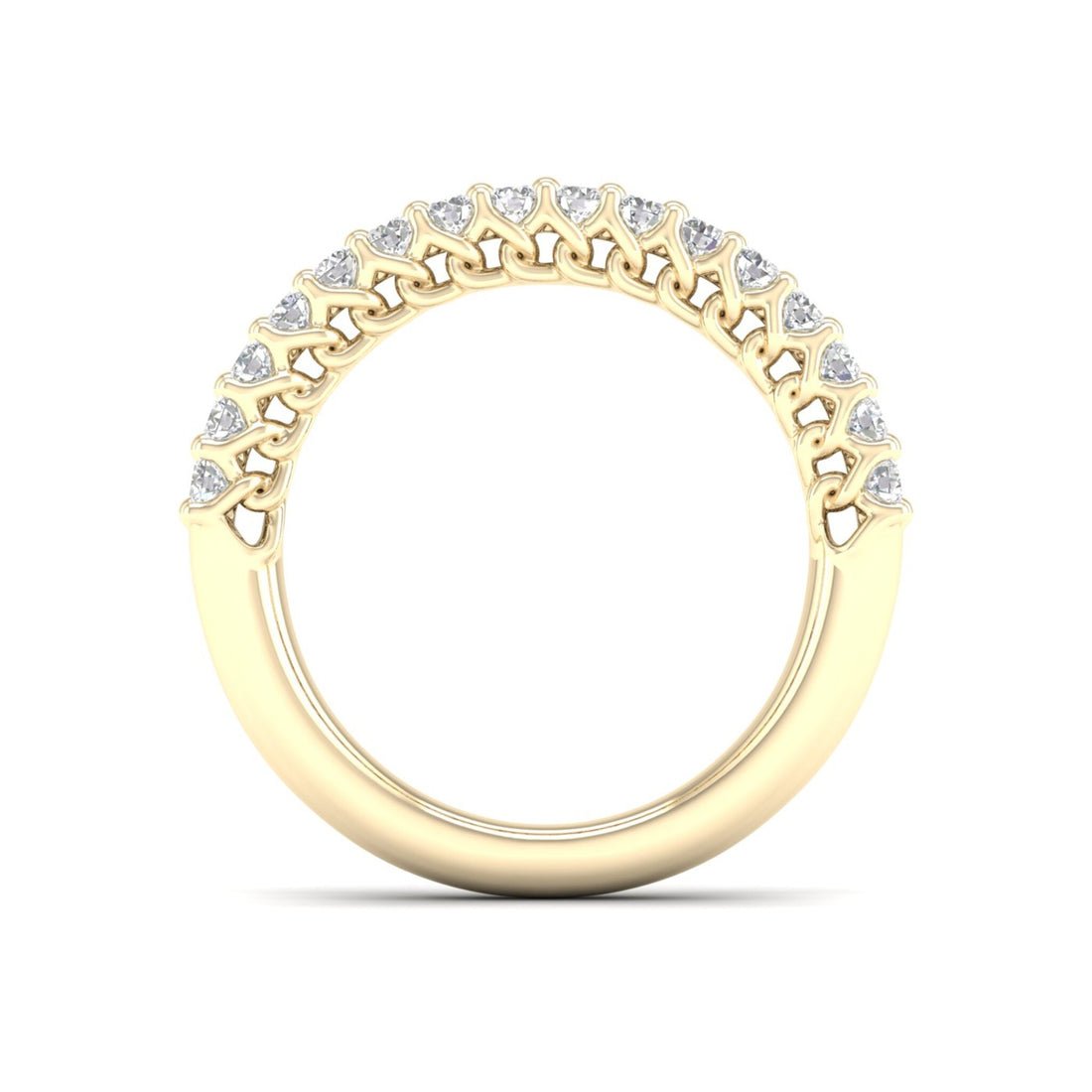 1 CTW Entwine Double Row 18KT Gold Lab Grown Diamond Wedding Band